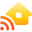 An icon of a house with a WiFi signal in front of it.