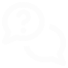 An icon of two chat bubbles, one with a question mark in it.