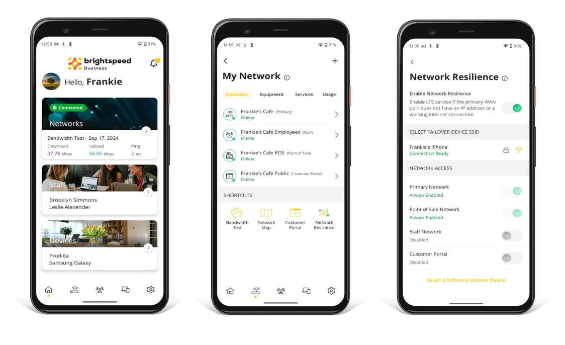 Brightspeed Biz WiFi app screenshots