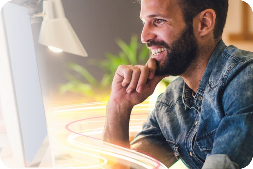 Person using a computer