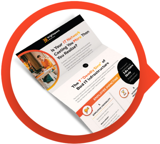 Promotional IT flyer with headline “Is Your IT Network Costing You More Than You Realize?”