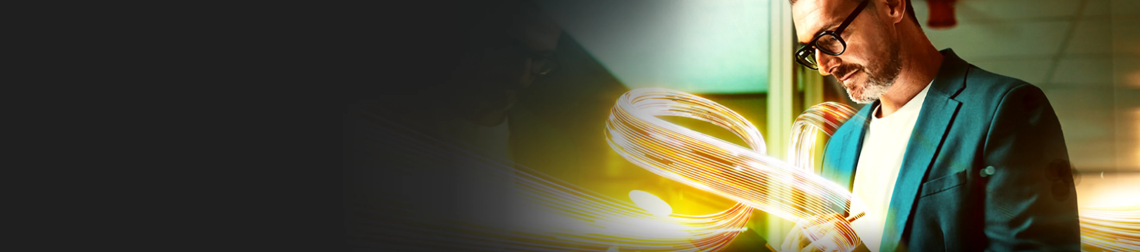 Professional using iPad