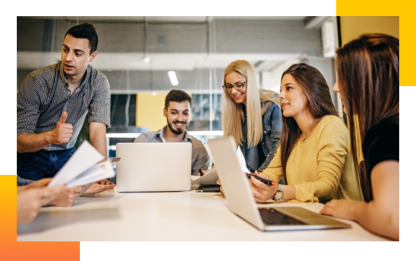 group of people working