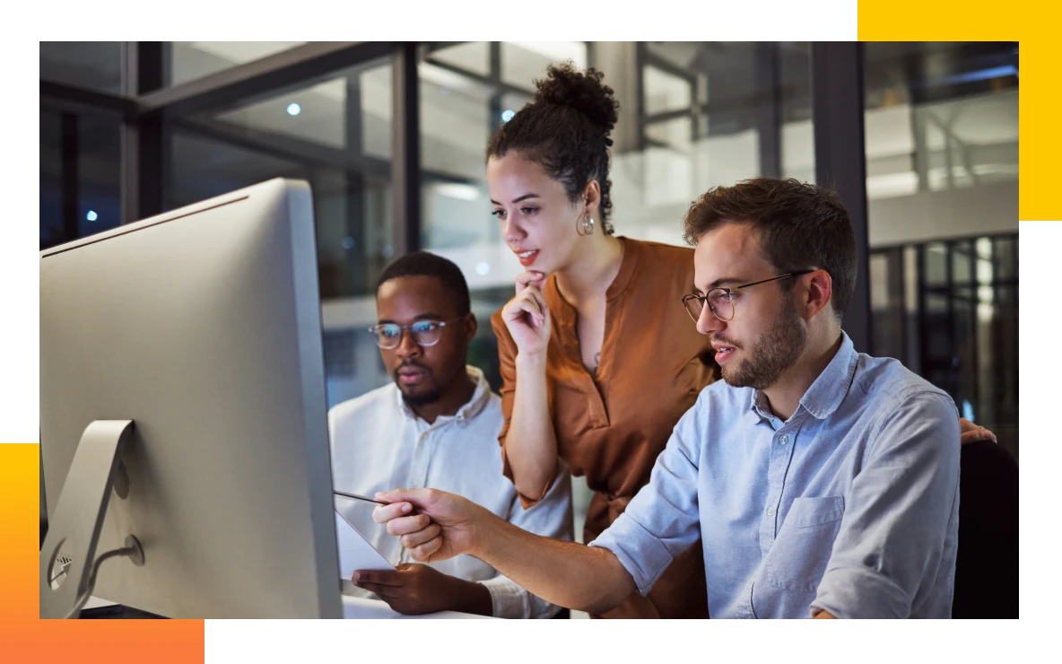 group of people working