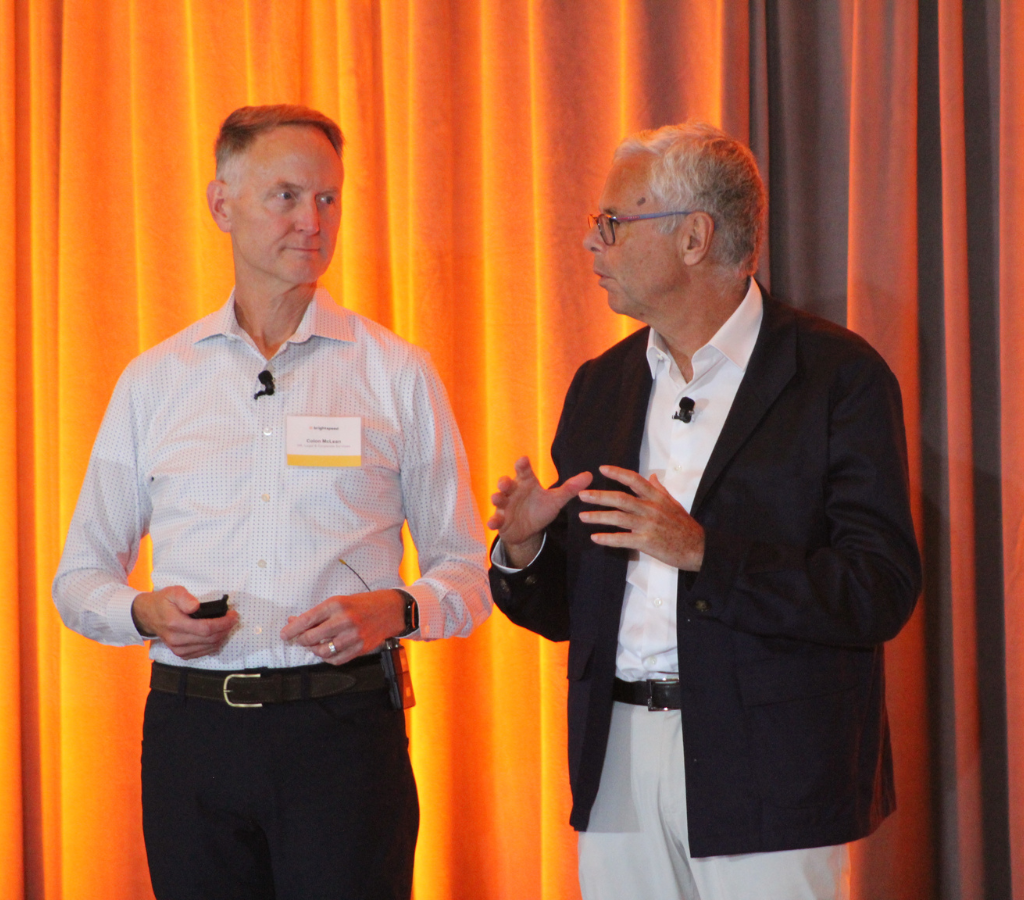 CEO Michel Combes with Colon McLean, Chief People and Administrative Officer