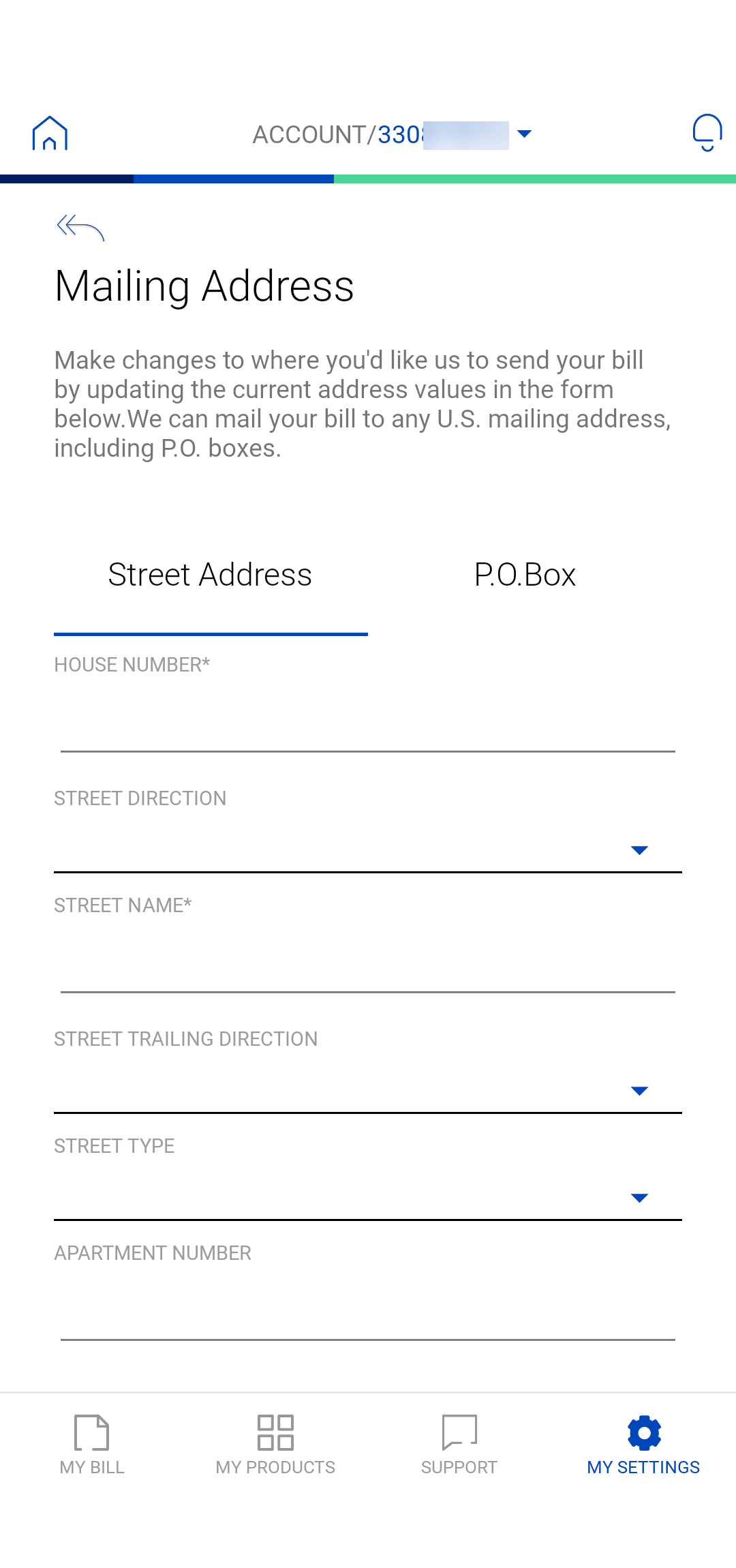 app screenshot-Mailing Address