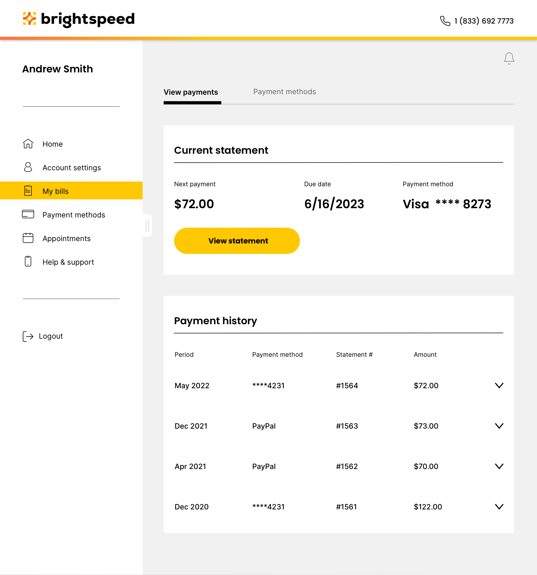 payment dashboard