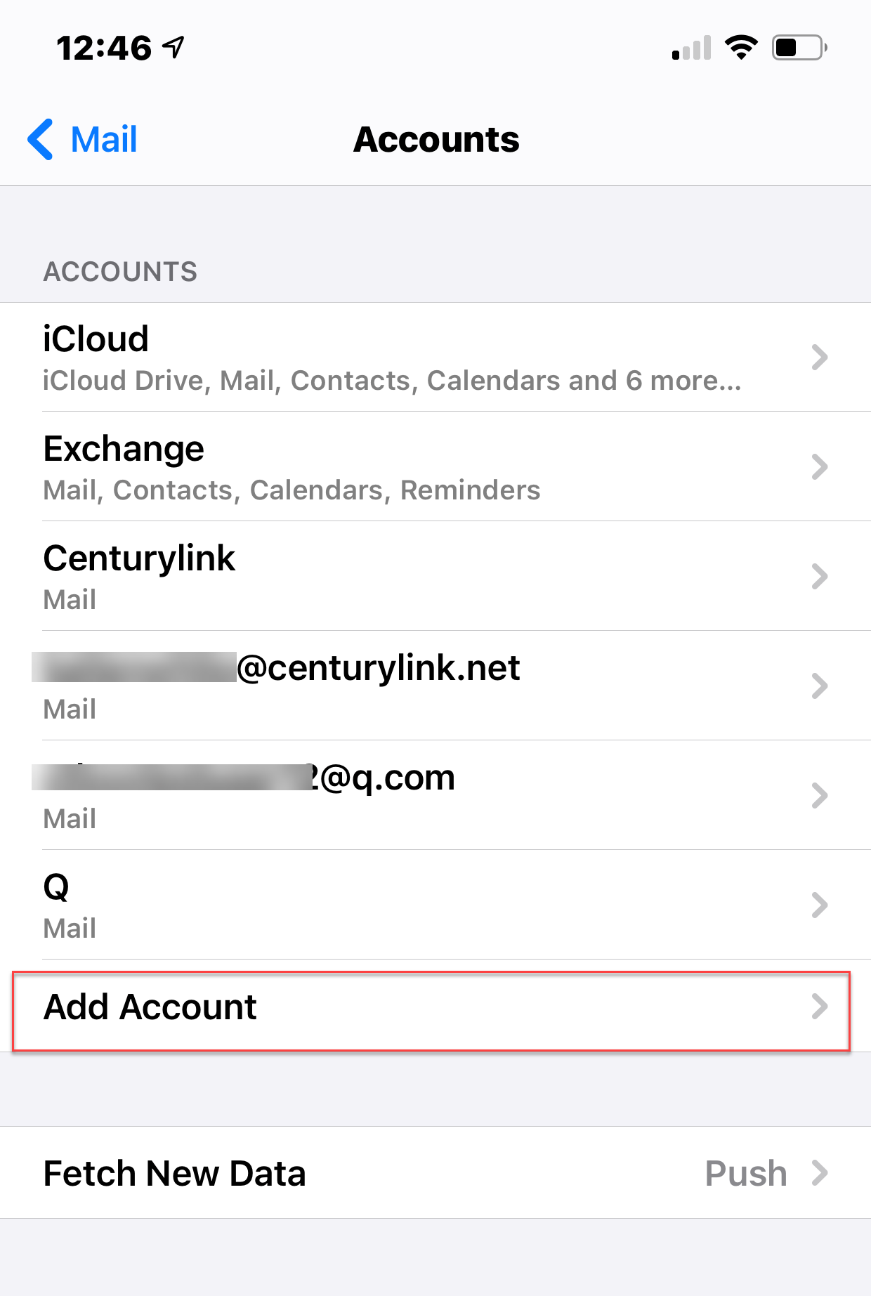 screenshot iPhone Mail-Accounts-Add Account