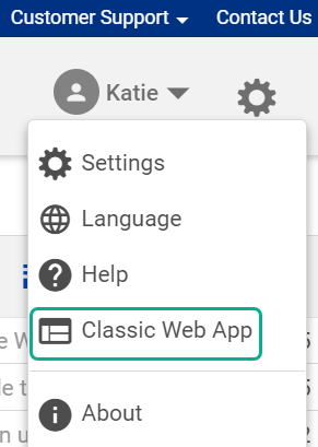 screenshot of modern webmail showing how to switch back to classic version