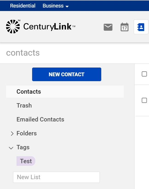 screenshot of modern webmail showing contacts