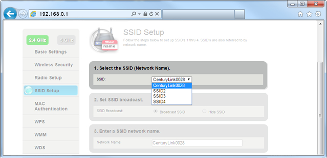 Select network (SSID) you are using