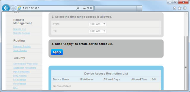 Access Scheduler Step 9