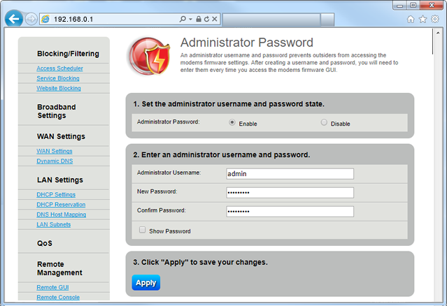 Set Administrator Password Step 6