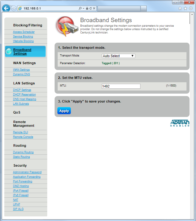 Broadband Settings Step 6