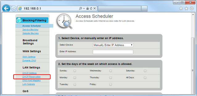 DHCP Reservations Step 5