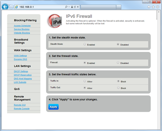 IPv6 Firewall Step 6