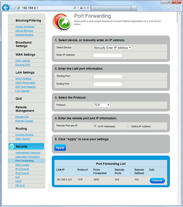 Port Forwarding Step 6