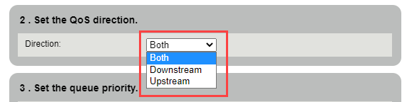 C4000 QoS step 2 - set direction