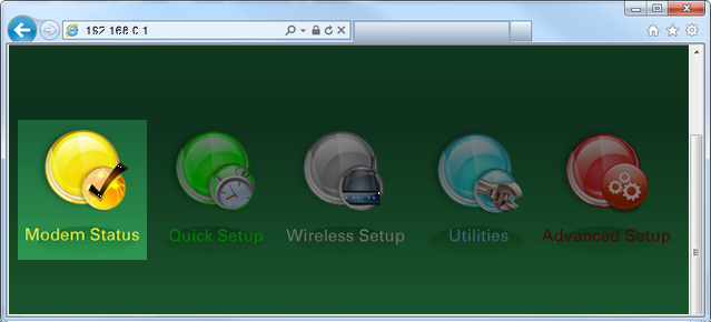 Modem Status menu image