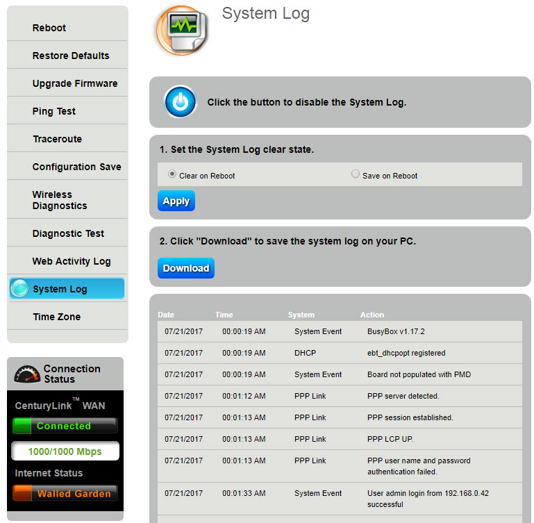 System Log Image