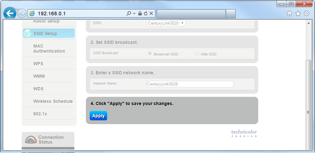 Select Broadcast SSID - Step 8