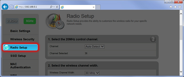 Change wifi-channel 5ghz Step 6