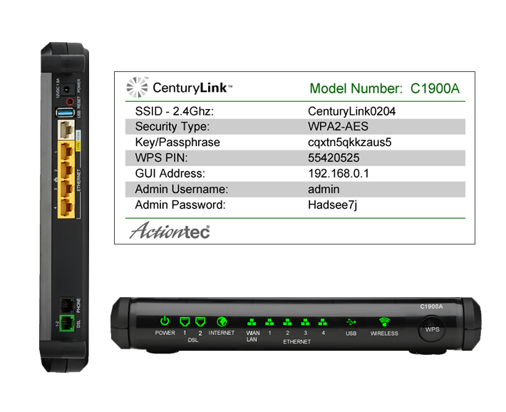 Actiontec C1900A modem user guide Brightspeed