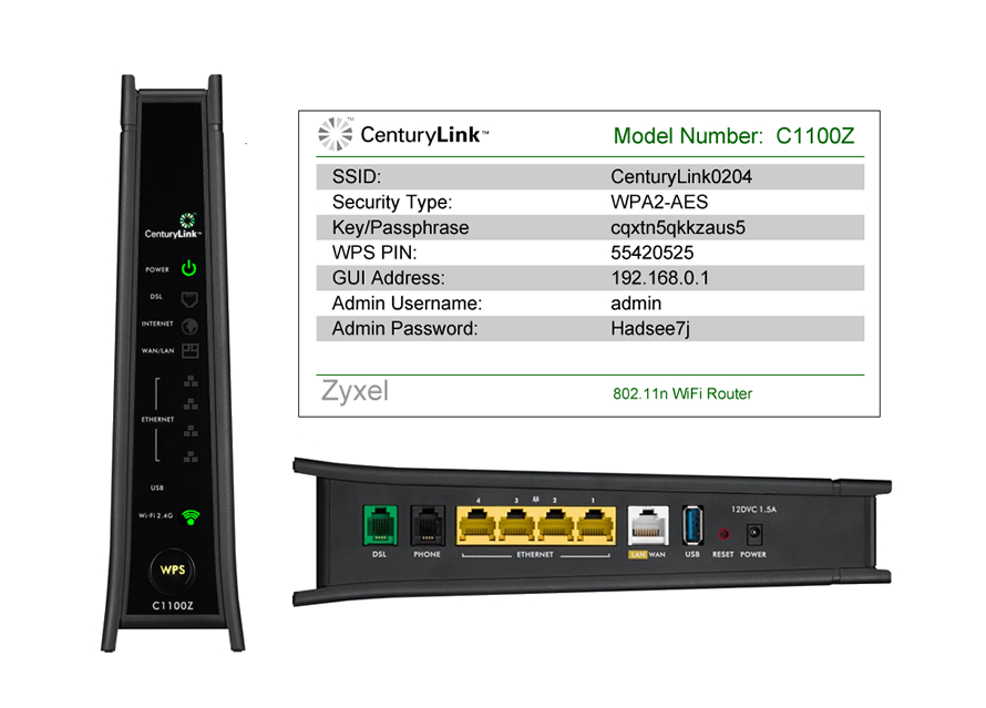 Zyxel C1100Z modem user guide