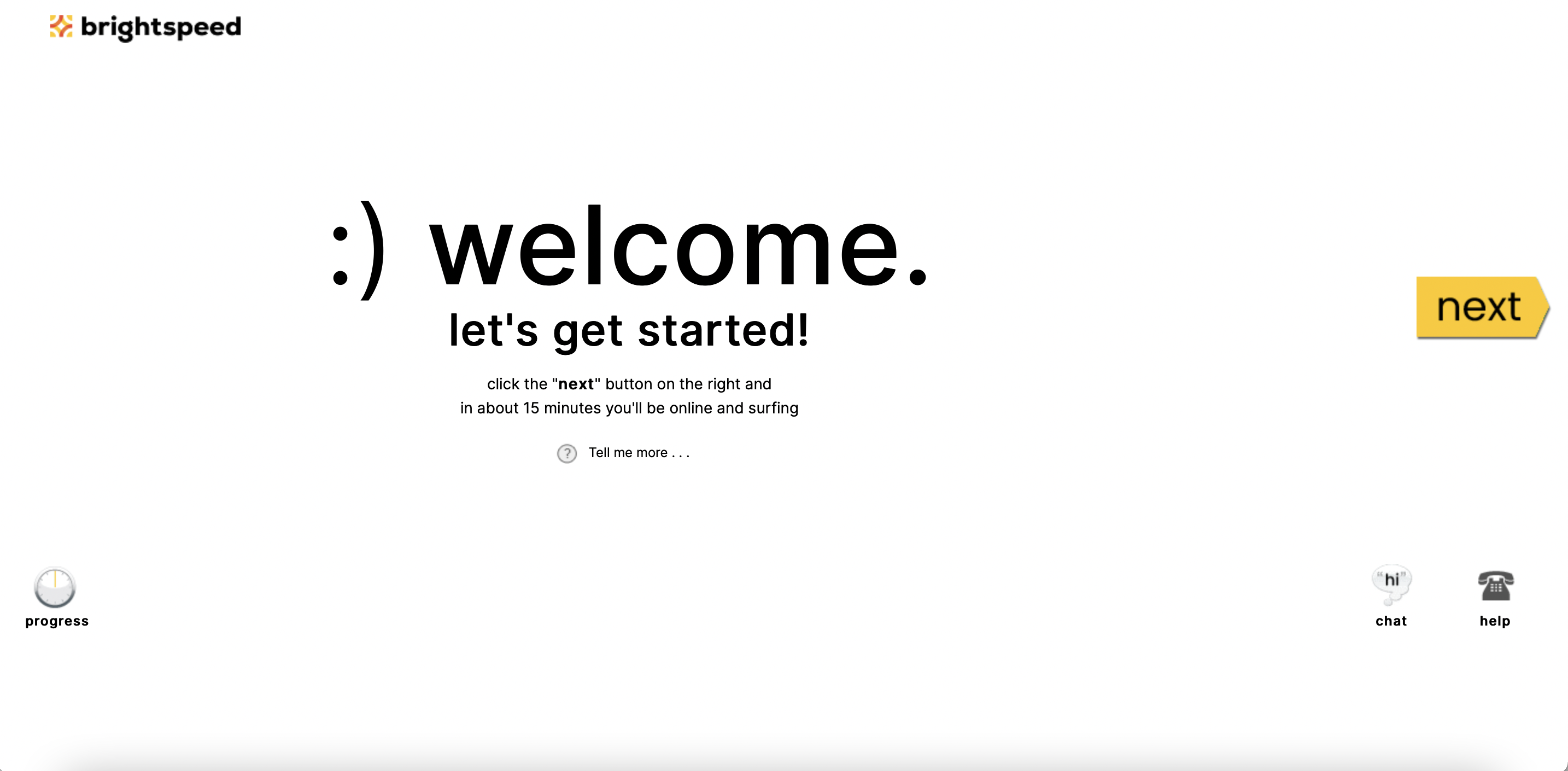 Quick Connect welcome screen