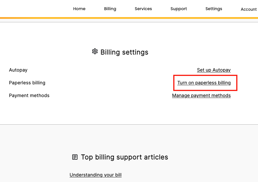 Screenshot of billing preferences in the app as explained on this page.