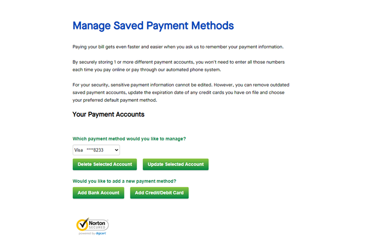 Manage Saved Payment Methods image