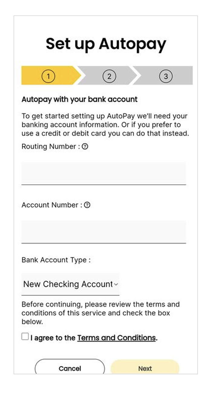 screenshot from app AutoPay payment details
