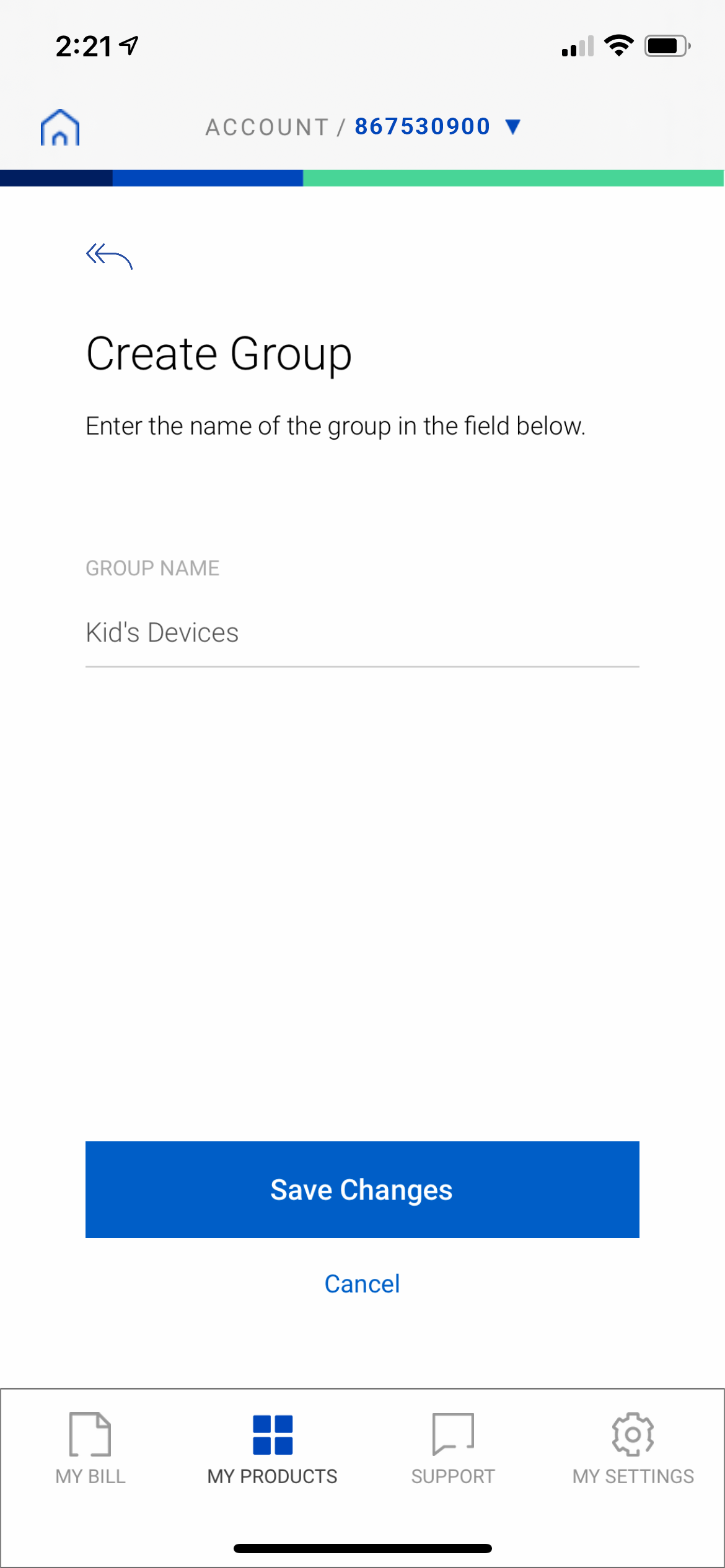screenshot Secure WiFi - Create Group