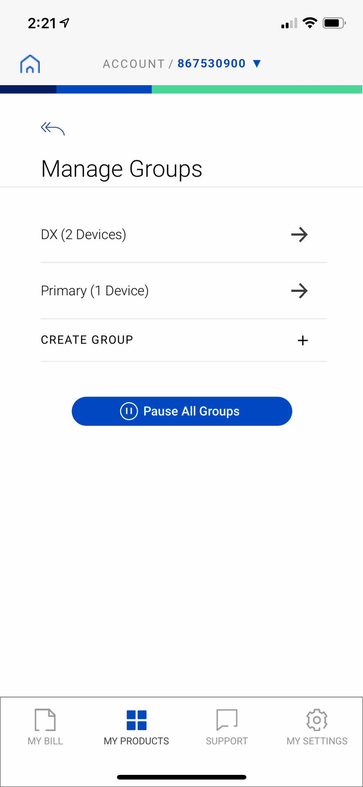 screenshot Secure WiFi - Manage Groups
