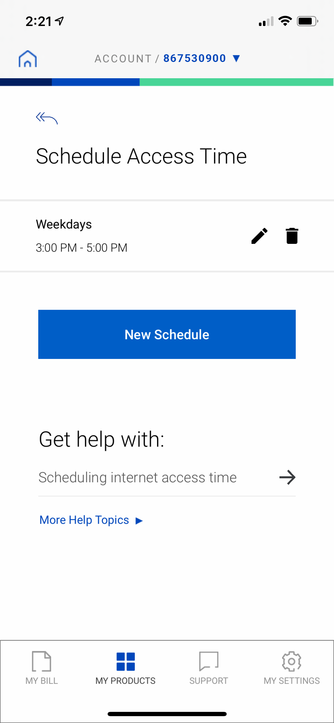 screenshot Secure WiFi - Schedule Access Time