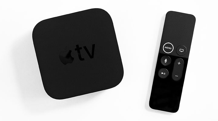 image of Apple TV device and remote