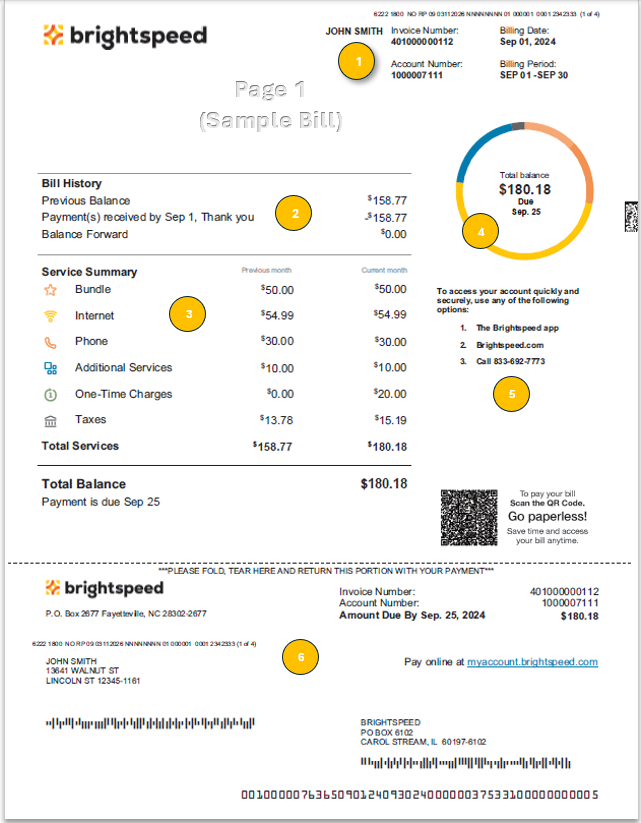 How to read your bill - section 1 image